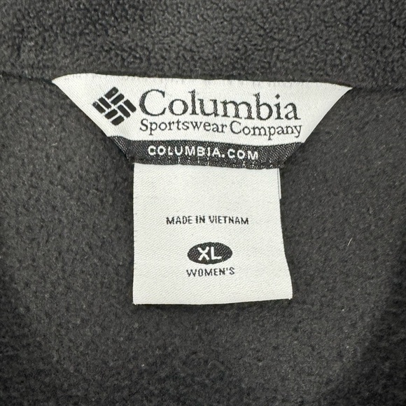 Columbia Women’s Fleece Full Zip Mock Neck Chest Logo Jacket Black Sz XL Q6 - Picture 4 of 5